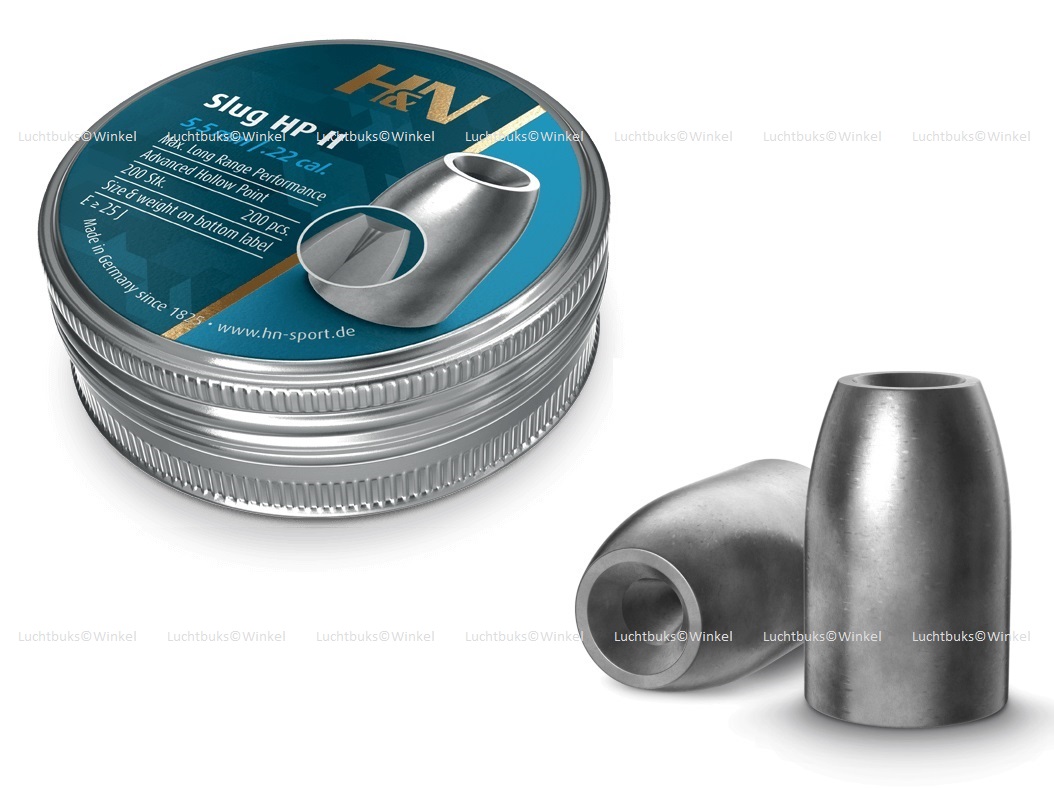 H&N Slug HP II 5.50mm .218 Luchtdruk Kogeltjes 1.75 gram, 27 grain blikje 200
